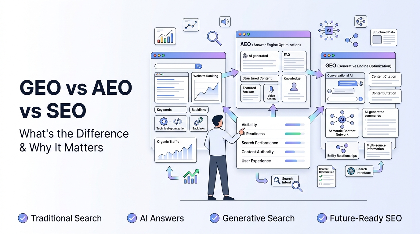 GEO vs AEO vs SEO