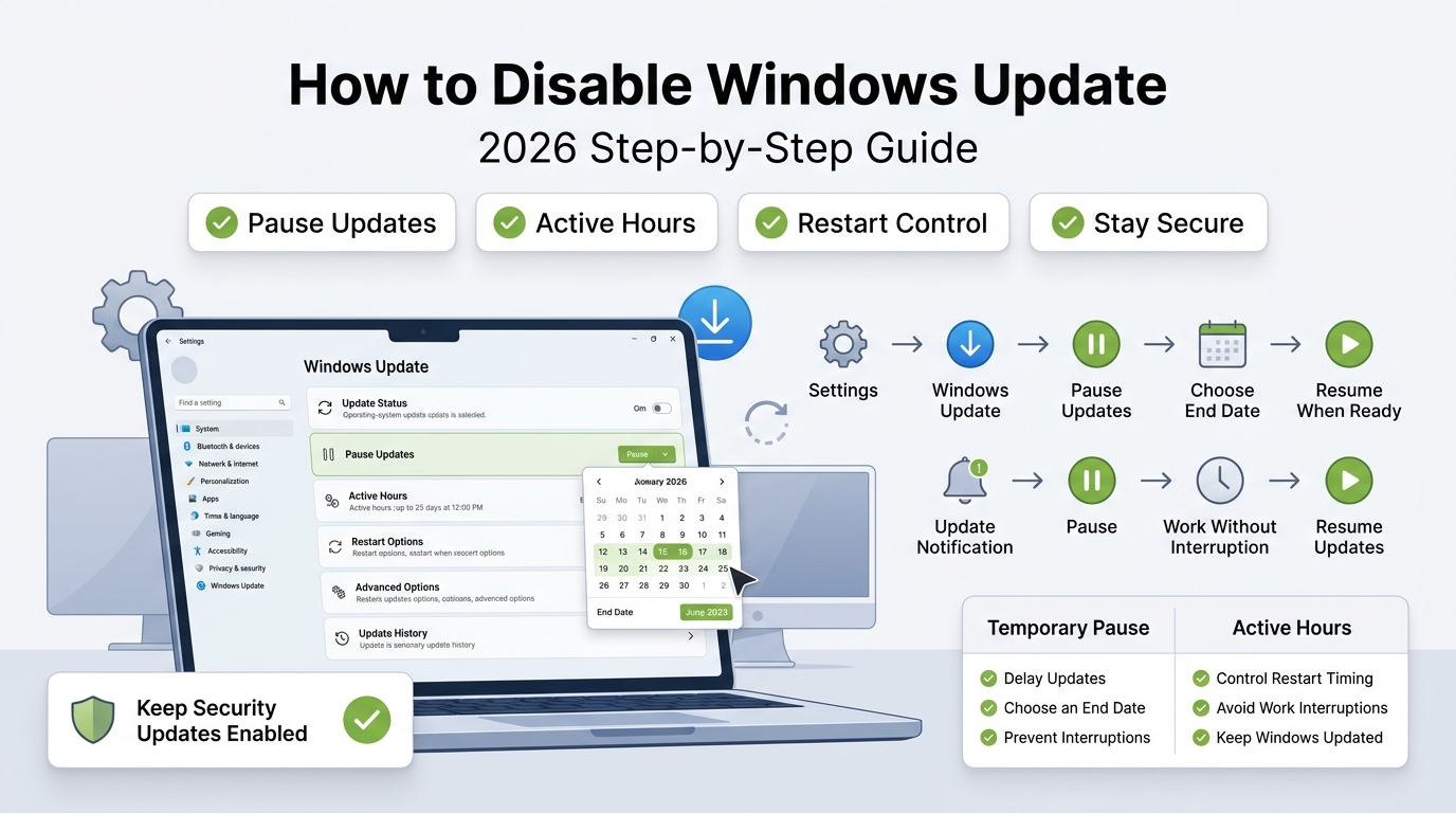 Disable Windows Update in 2026