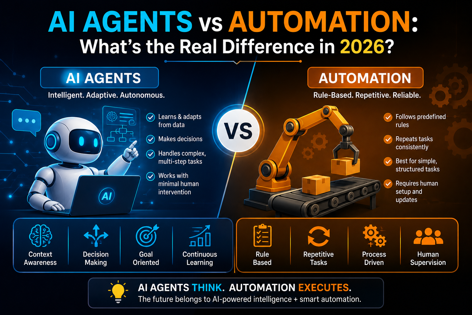 AI Agents vs Automation 2026 Comparison